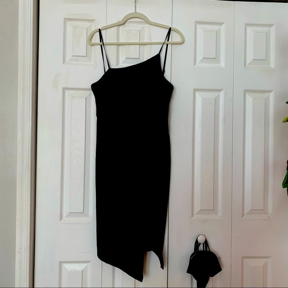 Asymmetrical Midi Dress with Slit